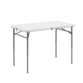40"L x 20"W Plastic Adjustable Height Fold-in-Half Folding Table, White (Shipment from Walmart)
