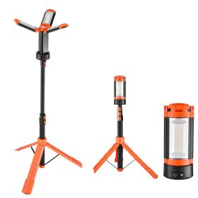LED Work Light with Stand, 13.2Ah, Rechargeable Cordless Camping Light, with 3 Lamp Heads, Detachable Tripod Stand, 2200 Lumens 3000K-6500K Dimma