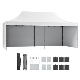 10x20 FT Pop up Canopy with Removable Sidewalls, Instant Canopies Portable Gazebo & Wheeled Bag, UV Resistant Waterproof