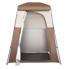 Camping Shower Tent, 66" x 66" x 87" 1 Room Oversize Outdoor Portable Shelter, Privacy Tent with Detachable Top, Pockets, Hanging Rope and Clothe